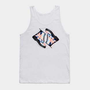 Union Jack Flag Dr Martens Boots on White Tank Top